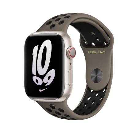 Apple Watch 45mm Olive Grey/Black Nike Sport Band