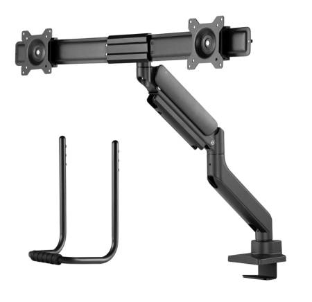 Neomounts Screen Desk Mount 2 screens (topfix clamp & grommet) for 2 Monitor Screens