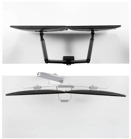 Neomounts Screen Desk Mount 2 screens (topfix clamp & grommet) for 2 Monitor Screens