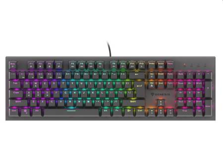 Genesis Mechanical Gaming Keyboard Thor 303 RGB Backlight Red Switch Hot Swap US Layout Black