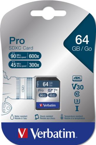 Verbatim 64GB SDHC Pro Class 10 UHS-I
