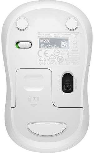 Безшумна безжична мишка Logitech WL M220 910-006128 - бяла
