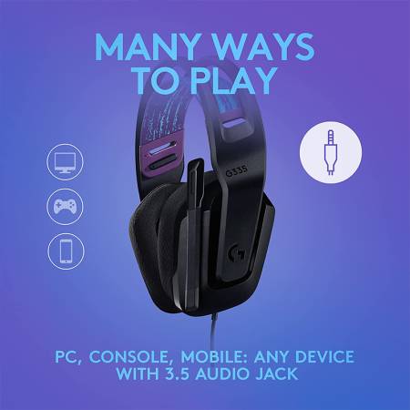 Геймърски слушалки с микрофон Logitech G335 981-000978 - черни