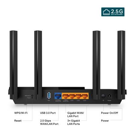2-лентов Multi Gigabit Wi-Fi 6 рутер TP-Link Archer AX55 Pro AX3000 с 2.5G порт