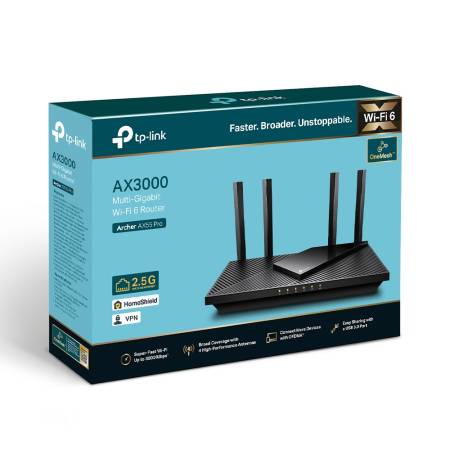 2-лентов Multi Gigabit Wi-Fi 6 рутер TP-Link Archer AX55 Pro AX3000 с 2.5G порт