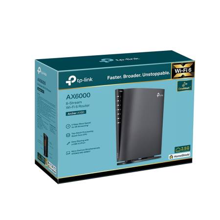 Двулентов 8-поточен безжичен рутер TP-Link Archer AX80 AX6000 Wi-Fi 6 с 2.5G порт