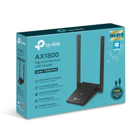 Безжичен USB 2-лентов адаптер TP-Link Archer TX20U Plus AX1800