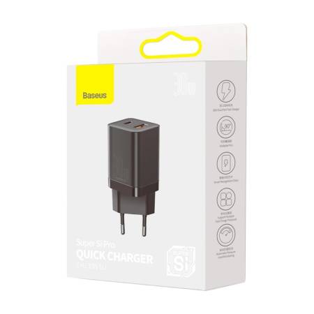 Зарядно устройство Baseus Super Pro USB-A към USB-C 30W CCSUPP-E01 - черно