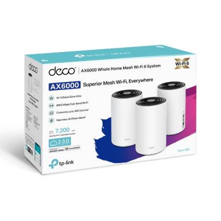Безжична Wi-fi 6 Mesh система TP-Link Deco X80(3-pack) AX6000