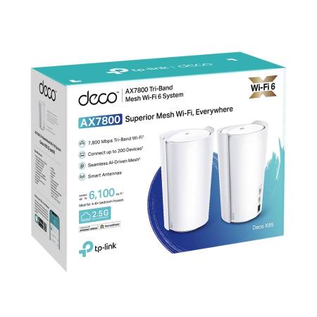 Безжична Wi-fi 6 Mesh система TP-Link Deco X95(2-pack) AX7800