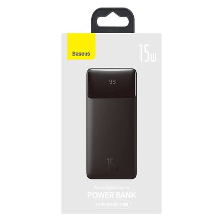 Външна батерия Baseus Bipow PPBD050101 20000mAh 15W Overseas Edition + USB-A - Micro USB кабел 0.25м - черна