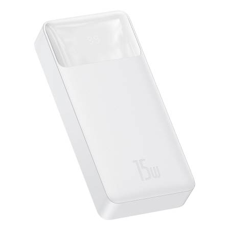 Външна батерия Baseus Bipow PPBD050102 20000mAh 15W бял + USB-A - Micro USB кабел 0.25m бял