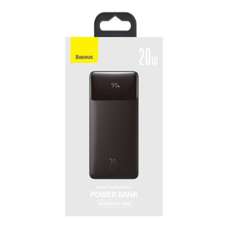 Външна батерия Baseus Bipow PPBD050401 30000mAh 20W черен + USB-A - Micro USB кабел 0.25m черен