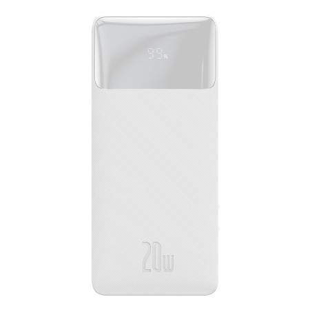 Външна батерия Baseus Bipow PPBD050402 30000mAh 20W бял + USB-A - Micro USB кабел 0.25m бял