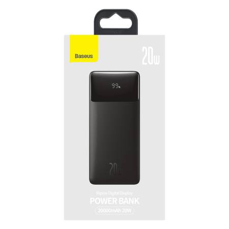 Външна батерия Baseus Bipow PPBD050501 20000mAh 20W черен + USB-A - Micro USB кабел 0.25m черен