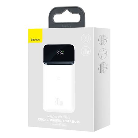 Външна батерия Baseus 10000 mAh 20W PPCX010102 безжична  - бяла