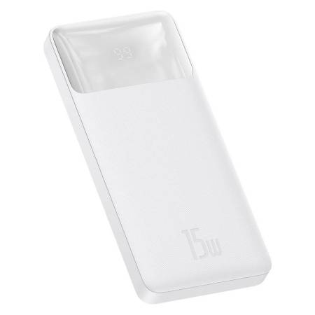 Външна батерия Baseus Bipow Digital Display 10000 mAh 15W 2 USB / USB-C PPDML-I02 - бяла