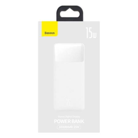 Външна батерия Baseus Bipow Digital Display 10000 mAh 15W 2 USB / USB-C PPDML-I02 - бяла