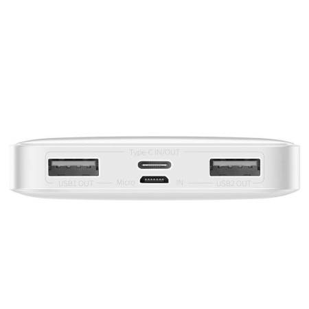 Външна батерия Baseus Bipow Digital Display 10000 mAh 15W 2 USB / USB-C PPDML-I02 - бяла