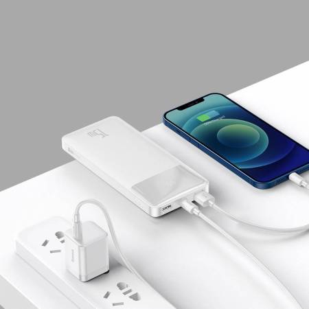 Външна батерия Baseus Bipow Digital Display 10000 mAh 15W 2 USB / USB-C PPDML-I02 - бяла