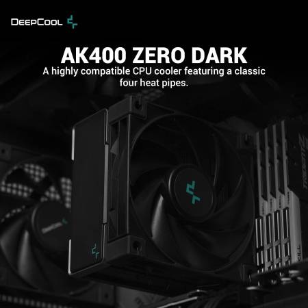 Охладител за Intel/AMD процесори DeepCool CPU Cooler AK400 Zero Dark LGA1700/AM5