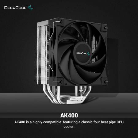 Охладител за Intel/AMD процесори DeepCool CPU Cooler AK400 Zero Dark LGA1700/AM5