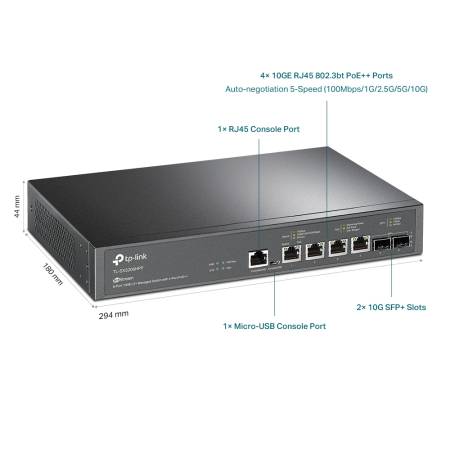 Комутатор TP-Link TL-SX3206HPP JetStream 10GE L2+ Managed 6-портов