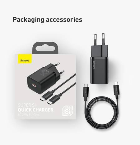 Зарядно и кабел Baseus TZCCSUP-L01 Super Si Quick Charger 25W