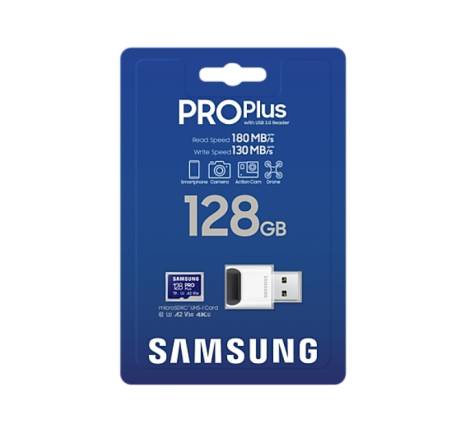 Samsung 128GB micro SD Card PRO Plus with USB Reader