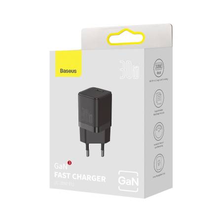 Универсално зарядно Baseus GaN3 бързо зареждане 30W CCGN010101 - черно