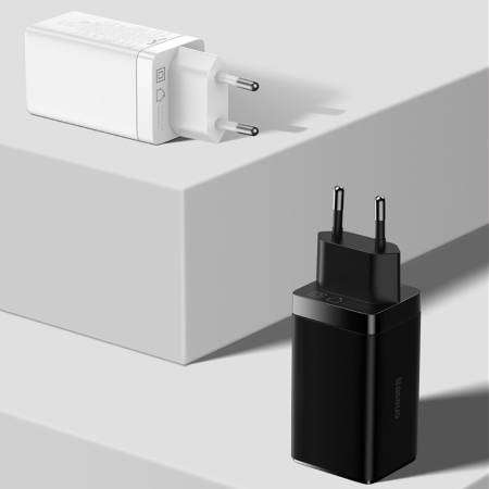Универсално зарядно Baseus GaN3 Pro 2 x USB Type C / USB + кабел USB Type C - USB Type C 65W PD3.0