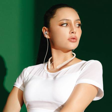 Безжични слушалки Baseus Bowie P1x Neckband NGPB010002 - кремави