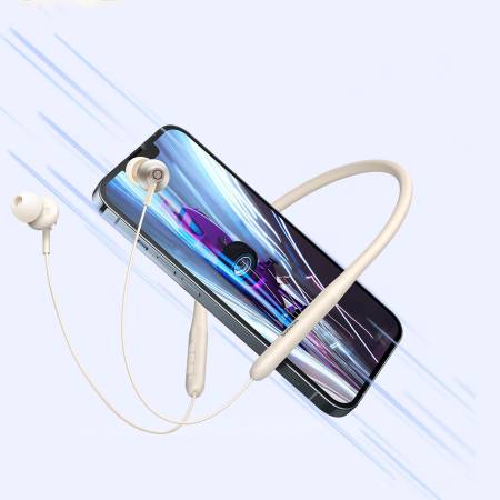 Безжични слушалки Baseus Bowie P1x Neckband NGPB010002 - кремави