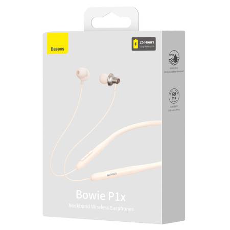 Безжични слушалки Baseus Bowie P1x Neckband NGPB010002 - кремави