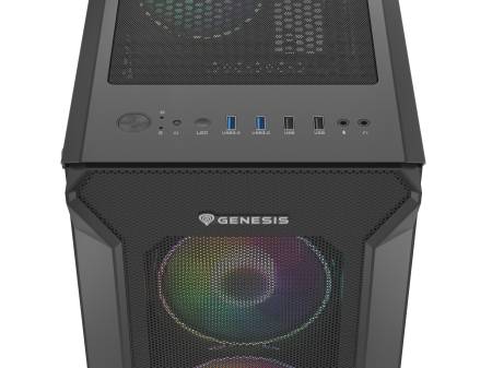 Genesis Gaming PC Case IRID 505 ARGB V2 Midi Tower Window Black