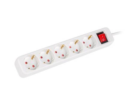Lanberg power strip 3m 5x Schuko outlets with circuit breaker quality-grade copper cable