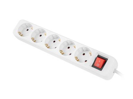 Lanberg power strip 3m 5x Schuko outlets with circuit breaker quality-grade copper cable