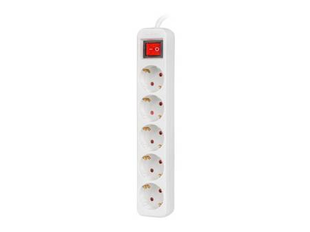 Lanberg power strip 3m 5x Schuko outlets with circuit breaker quality-grade copper cable