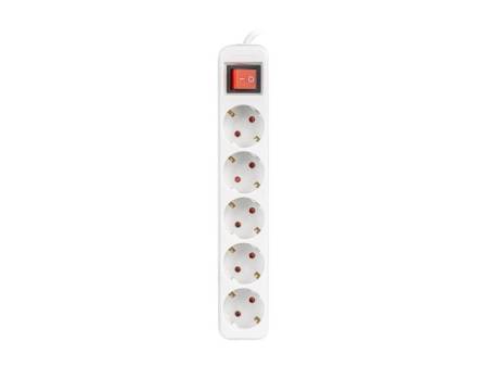 Lanberg power strip 3m 5x Schuko outlets with circuit breaker quality-grade copper cable