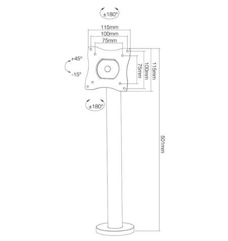 Neomounts POS Flat Screen Desk Mount (bolt-down base)