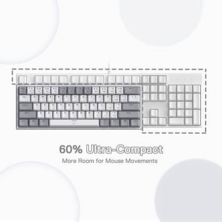 RGB Механична геймърска клавиатура Redragon Fizz K617-RGB-GW сиво/бяло