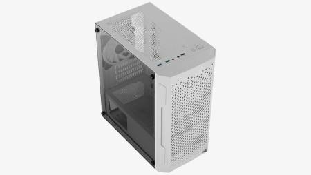 Кутия за настолен компютър AeroCool Trinity V3 TRINITY-MINI-G-WT-V3 с прозрачен страничен панел - бяла
