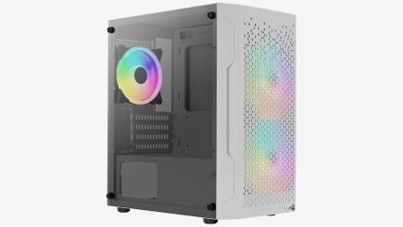 Кутия за настолен компютър AeroCool Trinity V3 TRINITY-MINI-G-WT-V3 с прозрачен страничен панел - бяла