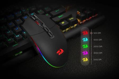 Геймърска мишка Redragon M719-RGB Invader RGB  - черна