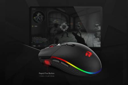 Геймърска мишка Redragon M719-RGB Invader RGB  - черна