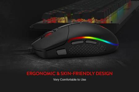Геймърска мишка Redragon M719-RGB Invader RGB  - черна