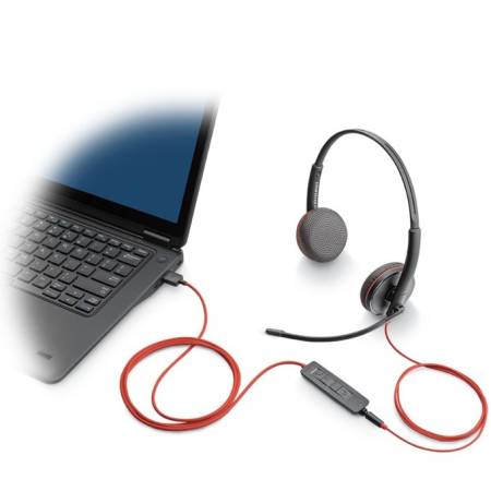 Слушалки с микрофон Plantronics Blackwire C3225 Headset USB-A