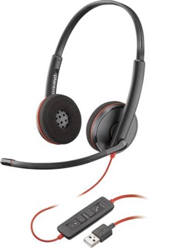 Слушалки с микрофон Plantronics Blackwire C3225 Headset USB-A