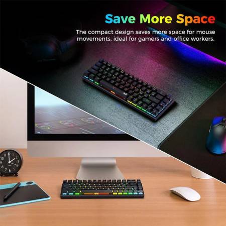 RGB Безжична клавиатура Redragon K633RGB-PRO_RD Ryze PRO механична с Red Switch