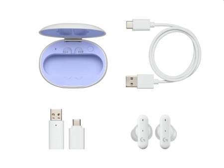 Logitech FITS True Wireless Gaming Earbuds - WHITE - 2.4GHZ/BT - PLUGA - EMEA28-935 - EMEA